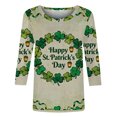 thumbnail image 5 of Craaazy Women's St Patricks Day T-Shirts Crewneck Shamrock Green Theme Tops Gifts, 5 of 8