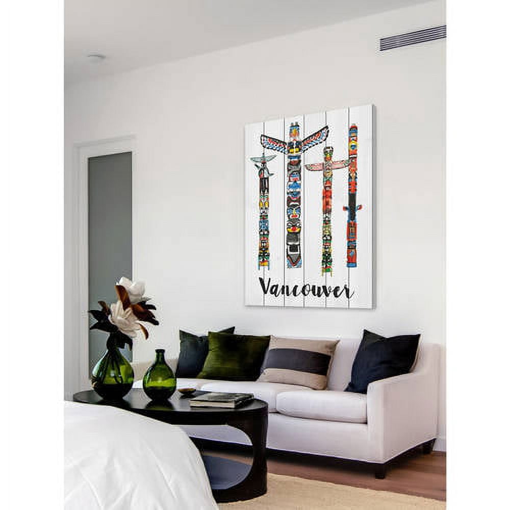 Marmont Hill "Vancouver Totems" by Molly Rosner Painting Print on White Wood