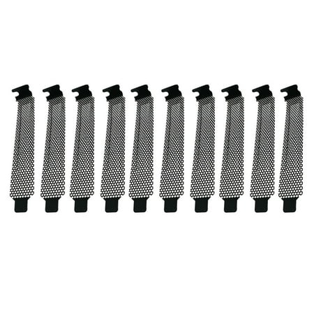

NUOLUX 10PCS Computer Chassis PCI Slot Cover PC Case Metal Mesh Block Blanking Plate (Black)