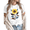 White-2, variant on Women fun Black Floral Bouquet Graphic Tees T Shirt Tops Round neck Printed Cotton T Shirt White S-5XL