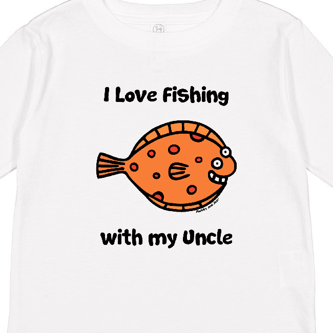 Inktastic Fishing with my Uncle Boys or Girls Long Sleeve Toddler