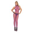 thumbnail image 1 of Body halter de rejilla sin costuras con entrepierna abierta - Morado - Talla única Elegant Moments 1609PU, 1 of 2