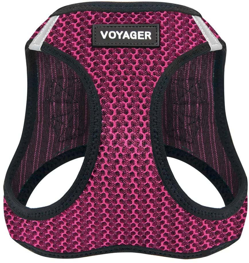 Red Rose Base, Medium Best Pet Supplies Voyager Step-in Plush Dog Harness with Padded Vest,