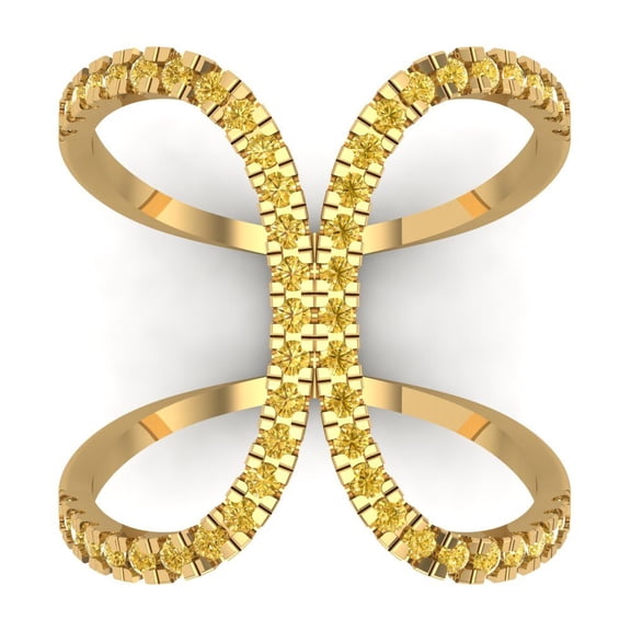 Statement Engagement Ring for Women - 0.5ct Natural Citrine in 18K Yellow Gold Promise Ring