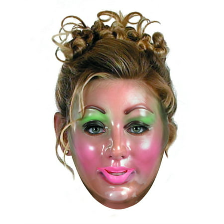 Plastic Young Female Transparent Mask Halloween Accessory