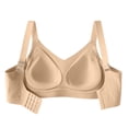 Anti-Sagging Wireless Bra for Women Solid Color Push Up Side Smoothing ...
