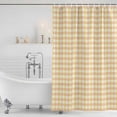 thumbnail image 6 of Buffalo Plaid Shower Curtains for Bathroom, Waterproof Fabric Bath Curtains Decor, Bath Tub Curtain Farmhouse Yellow Checkered Vintage Rustic Decorative Shower Curtain Sets with 12 Hooks, 72x72 Inch, 6 of 7