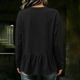 thumbnail image 4 of Lmnyox Women's Sweatshirts Crew Neck Solid Color Peplum Long Sleeve Pullover Fall Fashion Sweatshirts, 4 of 5