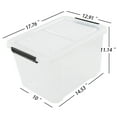 thumbnail image 5 of Cand 30 Quart Plastic Storage Box with Wheels, Large Clear Latch Bin, 4 Pack, 5 of 8
