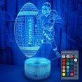 thumbnail image 1 of Qinwei Football Night Lights 3D LED Illusion Lamp 7 Colors Changing Night Light with USB Powered Touch lamp Remote Control Best BirthdayStyle F, 1 of 4
