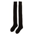 thumbnail image 2 of Dyfzdhu Thickened Thermal Wool Over Knee Socks Stockings For Women Wool Circle Solid Colour Autumn Winter High Wool Thigh Socks With, 2 of 3
