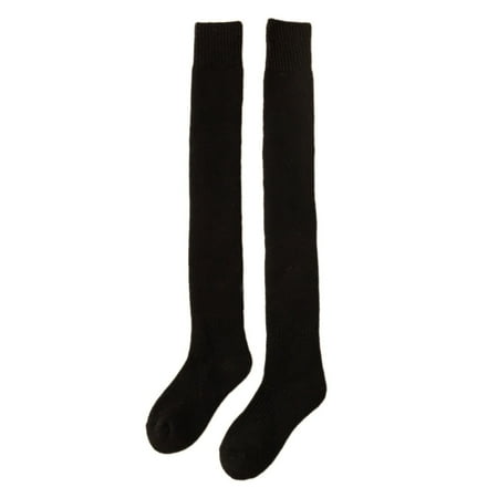 

Yinguo Thickened Warm Wool Over Knee Socks Stockings For Women Wool Circle Solid Colour Autumn Winter High Wool Thigh Socks With