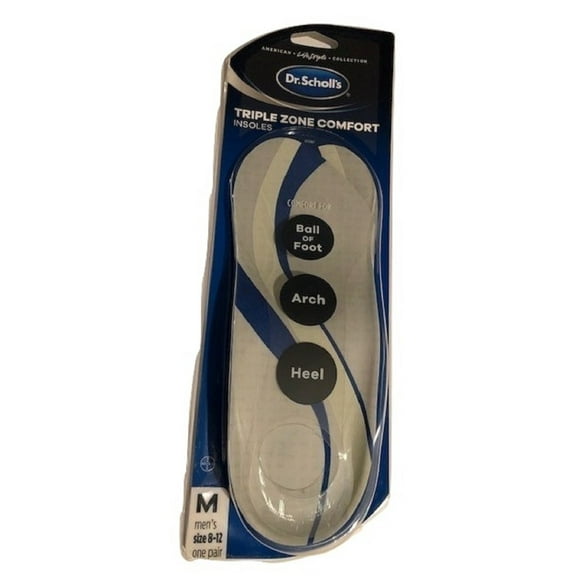 Dr. Scholl’s Triple Zone  Insoles (Men's 8-12, Women's 6-10) // Comfort for Heel, Arch and Ball of Foot