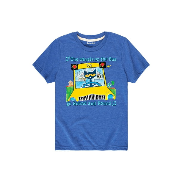Pete The Cat - Wheels On The Bus Multi - Toddler Short Sleeve Graphic T ...