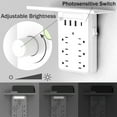 thumbnail image 6 of Multi Plug Outlet with Shelf, Smasener 6-Outlet Extender Socket with 4 USB Charging Ports (3.4A Total) and Night Light, Wall Outlet Expander Power Strip - White, 6 of 8