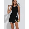 thumbnail image 3 of AEXTO Women's Workout Tennis Dress with Built-in Bra & Shorts Pockets Sleeveless Crewneck Golf Athletic Mini Dresses, 3 of 12