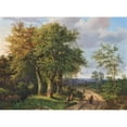 thumbnail image 2 of Marinus Adrianus Koekkoek 14x11 Gold Ornate Wood Frame and Double Matted Museum Art Print Titled - Travellers Resting by a Woodland Path, 2 of 4