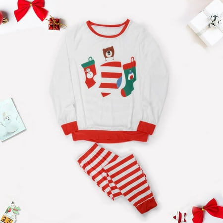 

Christmas pajamas for family women big sister little sister brother matching outfits son daughter sets soft Red Christmas Women Mom Stripe Printed Top + Pants Christmas Family