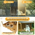 thumbnail image 4 of EUROCO Wooden Dog House Outdoor,Weatherproof Large Dog Shelter with Porch,Asphalt Roof,Front Door,Side Window and Elevated Floor,Dog Kennel Outside for Medium to Large Sized Dogs,Natural, 4 of 7