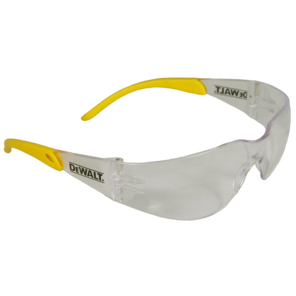 DeWalt Protector Safety Glasses, Yellow Frame, Inside/Outside Lens 