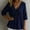 Navy, variant on Womens Plus Size Babydoll Tops Cute Summer Eyelet V Neck Short Sleeve Blouses Cropped Lace Ruffle Boho Shirts Lace 3/4 Sleeve Flowy Tunic Tops Eyelet Babydoll Peplum Top