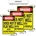 thumbnail image 3 of Warning Does Not Play Well with Stupid People Notice Novelty Aluminum Metal Sign 8"x12", 3 of 5