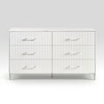 thumbnail image 4 of Glamorous White 5-Piece Bedroom Furniture White Cal-king LED Bed Nightstand Dresser Mirror Chest, 4 of 7
