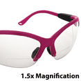 thumbnail image 6 of Global Vision Eyewear Cougar Bifocal Women's Safety Glasses Dark Pink Nylon Frame Clear Lenses, 6 of 7