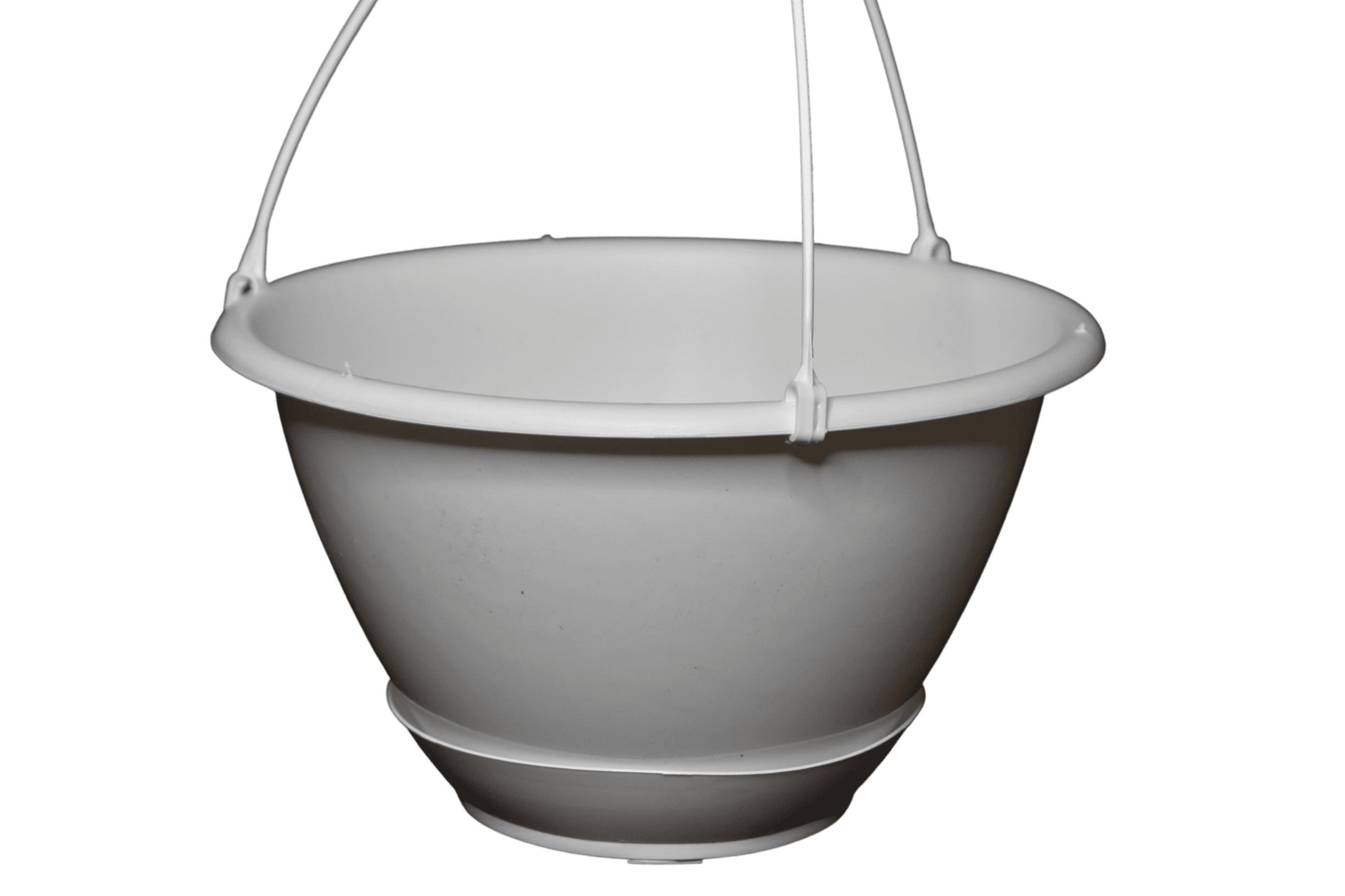 KOBA 10" Round Hanging Basket Planter with Saucer, White, 10 Count
