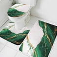 thumbnail image 3 of Green White Marble Bath Mat 3 Piece Bathroom Rug Set, Nature Marble Crack Yellow Lines Art Non Slip Bath Rug Contour Mat and Toilet Lid Cover, Absorbent Shower Mats Soft Bath Rugs and Mats Sets, 3 of 8
