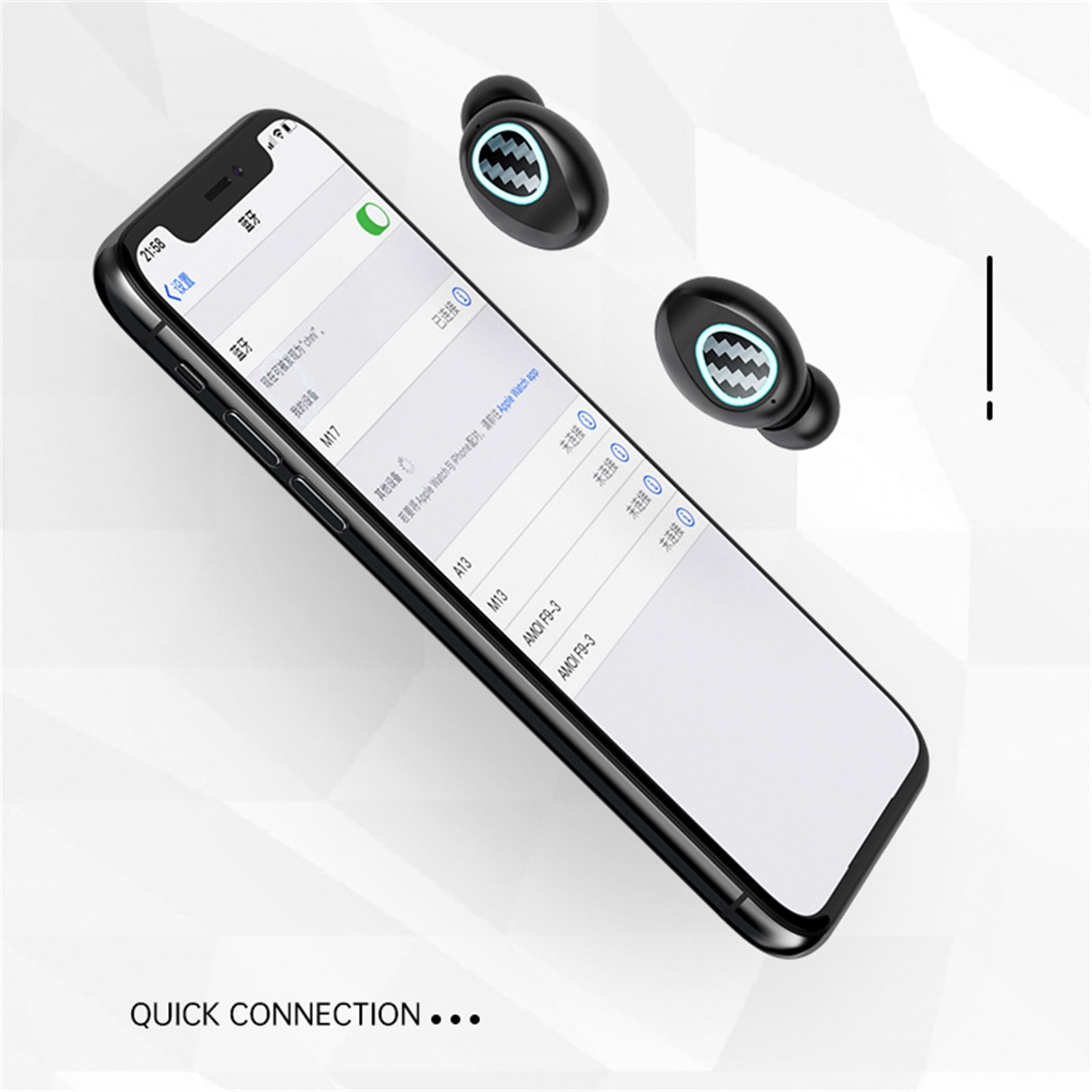 Wireless Earbuds, Bluetooth Earbuds Headphones Bass Stereo, IPX7 Waterproof Ear Buds with Mic LED Display, in Ear Earphones, 78H Playtime for Smartphone Laptop Pad Sports Workout(Black)