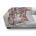 thumbnail image 3 of Saying Soft Flannel Fleece Throw Blanket, House Silhouette with Colorful Hearts and Saying About Love Makes It Home, Cozy Plush for Indoor and Outdoor Use, 60" x 80", Multicolor, by Ambesonne, 3 of 6