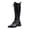 02Black, variant on XUNKUSGA Women's Lace Up Boots Casual Solid Color Round Toe Knee Low Heel High Boots Fashion Vintage Gothic Motorcycle Riding Boots for Women,6.5