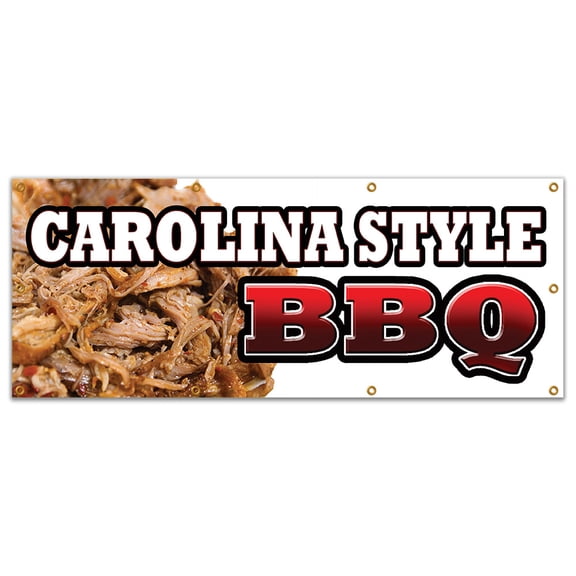36"x96" CAROLINA STYLE BBQ BANNER SIGN beef brisket ribs pork barbque open