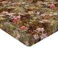 thumbnail image 4 of Ambesonne Vintage Fitted Sheet, Grunge Floral Ornament Rose, California King, Caramel Coral and Mustard, 4 of 5