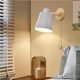 thumbnail image 3 of Matsuzay Luz de pared nórdica, moderna 110-265v E27 Luz de pared decorativa con cabezal de dirección, Lámpara de pared de cabecera de maciza con Iluminación y accesorios No.2 Matsuzay HA025234-02, 3 of 5