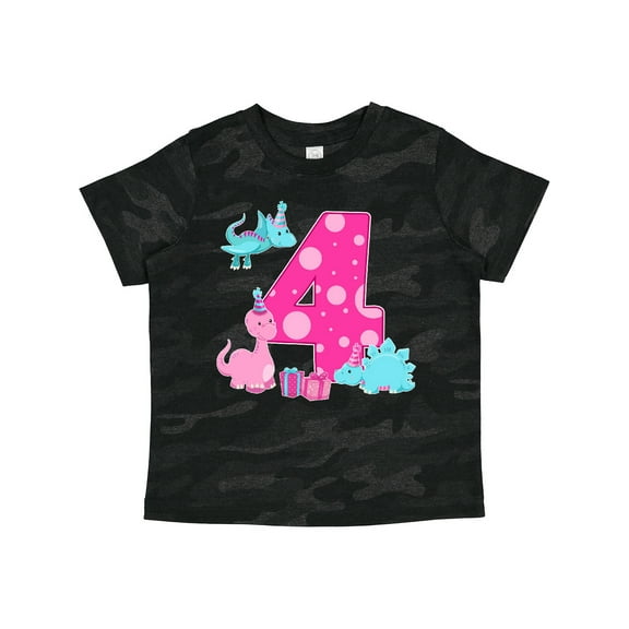 Inktastic Dinosaur Party-fourth Birthday Girls Toddler T-Shirt