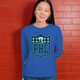 thumbnail image 4 of Philadelphia Shield Women's Long Sleeve T-shirt Birds Football Fan Bleed Green Philly, 4 of 7