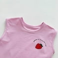 thumbnail image 5 of Baby Girls Autumn Strawberry Print Sleeveless Vest Shorts Outfits Set Clothes, 5 of 7