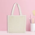 thumbnail image 3 of Bolso de hombro de para mujer, bolsos Hobo, bolsos de compras de gran capacidad, hueco elegante Beige Yuyangstore Bolso tejido a mano, 3 of 5