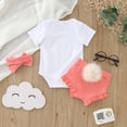 thumbnail image 4 of Baby Outfits Girl Girls Short Sleeve Easter Rabbit Prints Romper Bodysuits Shorts Outfits Baby Girl Clothes White 12 Months-18 Months, 4 of 7