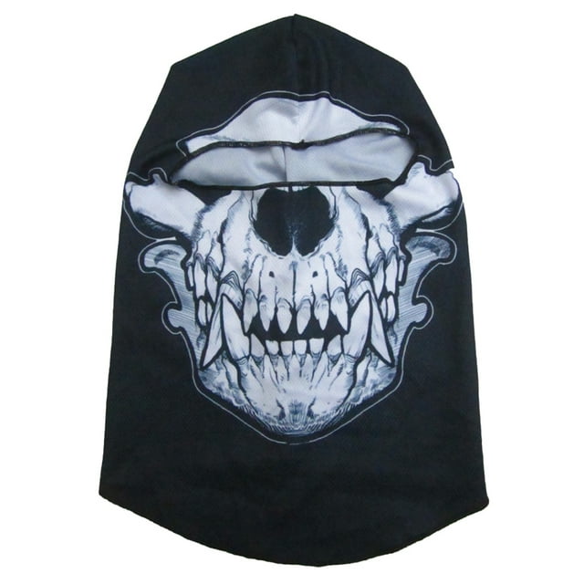 Pasamontañas de poliéster con diseño de calavera para motociclistas, protección UV y máscara facial completa