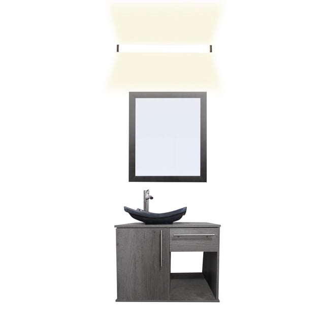 Gabinete Para Baño Con Lavabo AGATHA Con Lampara Y Espejo