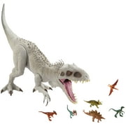 Jurassic World Camp Cretaceous Super Colossal Indominus Rex Action Figure with Eating Feature, Stands 18in High and 3.5ft Long, Dinsoaur Toy Gift