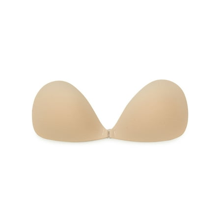 Front Self Adhesive Packing - NK 3/4 Cup Self Adhesive Black Nude Bra Strapless Front Closure for Wedding Ball Gowns Swinming Costumes