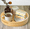 Bamboo, variant on 10 inch Round Serving Wooden Tray with Handles, Bamboo Decorative Ottoman Tray Serving for Serving Beverages & Food on Bar Living Room Home Dining Table.