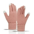 thumbnail image 2 of MIASHUI Cute Winter Knit Touchscreen Gloves, Warm Gloves for Cycling, Driving, Cold Weather Protection for Men and Women Pink, 2 of 3