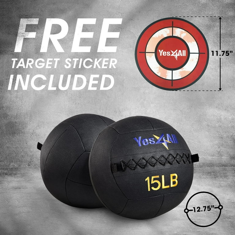 Yes4All 15lbs Soft Medicine Wall Ball With Target Sticker