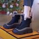thumbnail image 4 of Botas de nieve deshilachadas con cremallera frontal y suela gruesa para mujer, botas de invierno de algodón cálidas, casuales y cómodas a la moda, 4 of 5