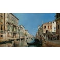 thumbnail image 2 of François Brunery 24x15 Black Ornate Framed Double Matted Museum Art Print Titled: A Venetian Backwater, 2 of 5